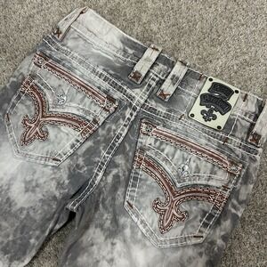 Rock Revival Joel Alt Straight Jeans Mens 30X33 Gray Rockabilly Denim